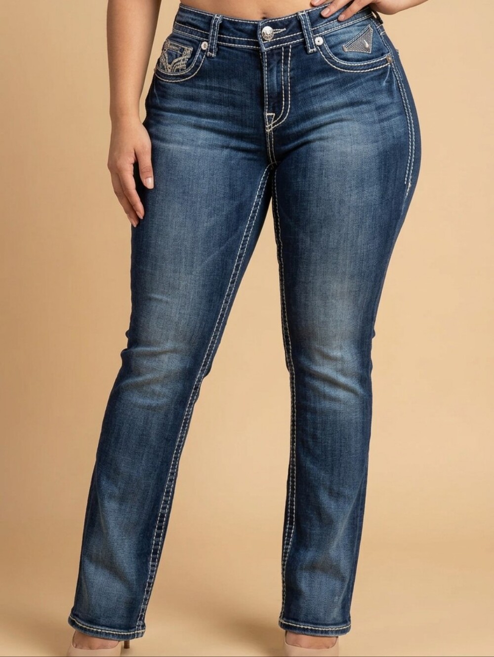 0432 Vigoss Dark Blue Flared  Jeans